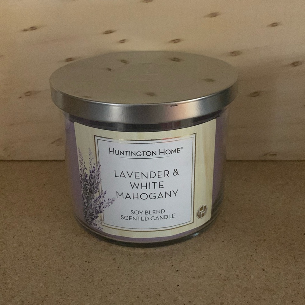 Lavender & White Mahogany, Soy Blend 3 Wick Candle